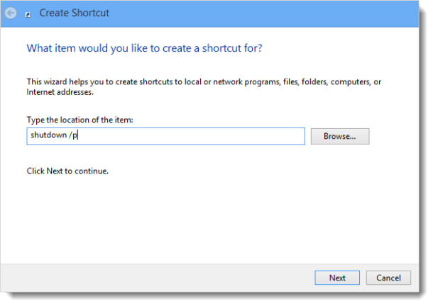 Create Shortcut